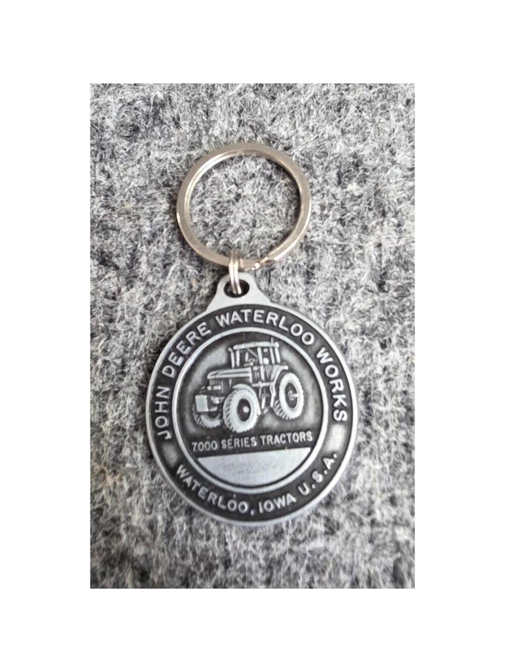 John Deere Waterloo Works Keychain - 7000 Series Tractors Collectible